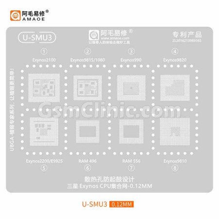 Amaoe U-SMU3 Exynos CPU Stencil (0.12MM)