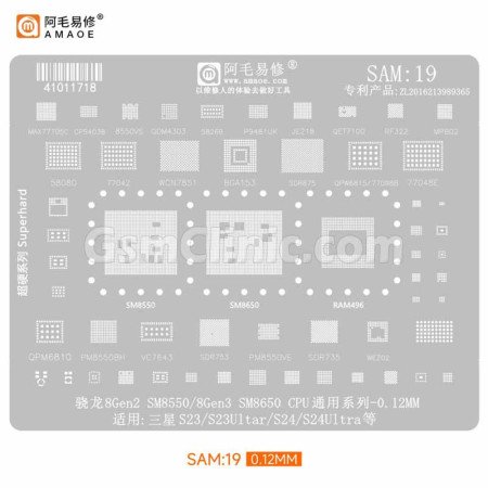 Amaoe SAM19 Samsung Stencil (0.12MM)