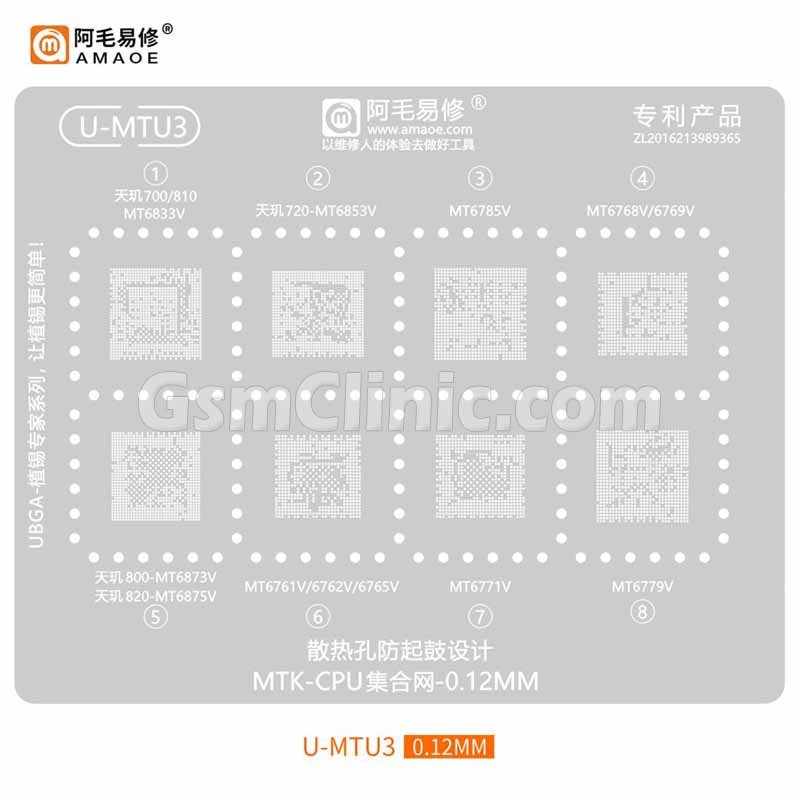 Amaoe U-MTU3 MTK CPU Stencil (0.12MM)