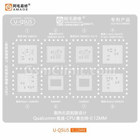 Amaoe U-QSU5 Qualcomm CPU Stencil (0.12MM)