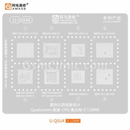 Amaoe U-QSU4 Qualcomm CPU Stencil (0.12MM)