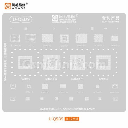 Amaoe U-QSD9 Qualcomm Snapdragon Stencil (0.12MM)