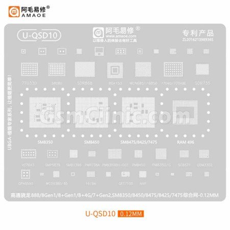 Amaoe U-QSD10 Qualcomm Snapdragon Stencil (0.12MM)