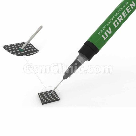 2UUL PCB UV Green Curable Solder Mask with 3pcs 6mm Super Thin Needles